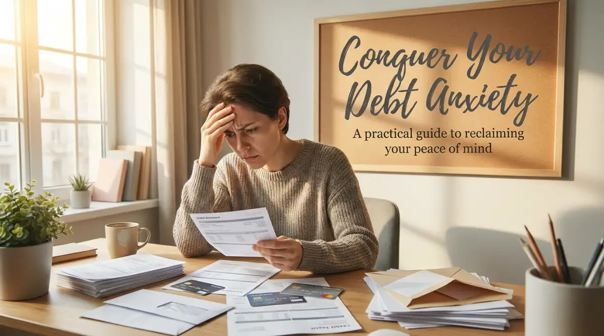A person actively working to overcome the financial anxiety of managing multiple unsecured debt accounts at home.